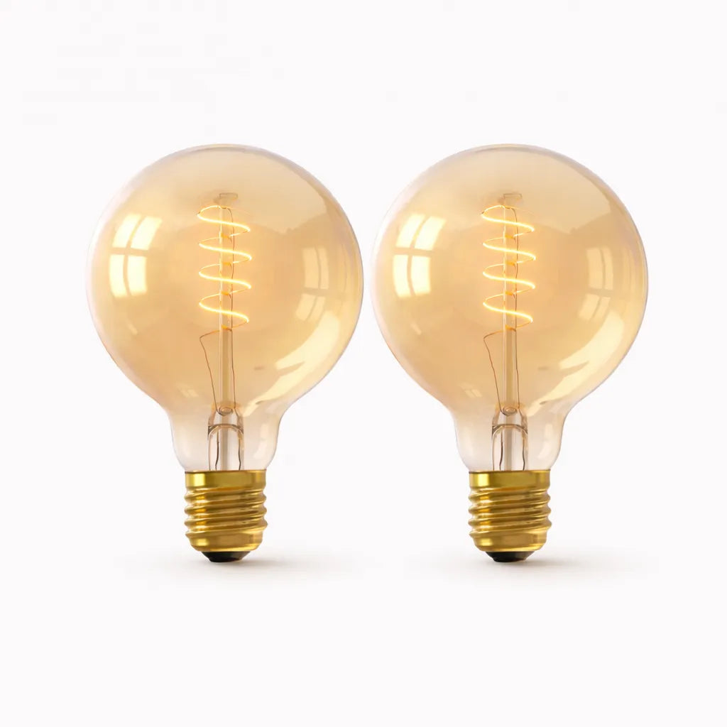 LED filamentlamp Globe Gold Ø95 mm E27 dimbaar – set van 2