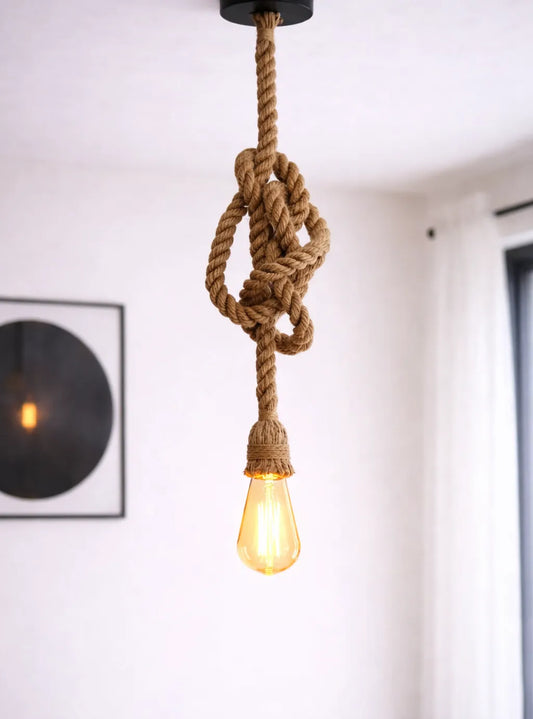 Industriële touwlamp 20mm – enkele fitting – jute